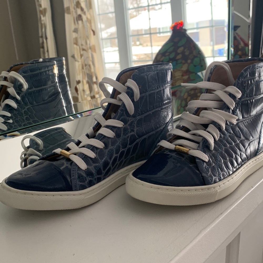 Kurt Geiger, London ankle high can as shoes, light blue, size 36